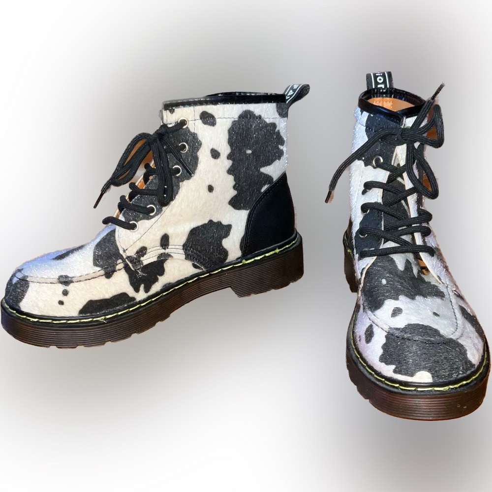 cow print boots (size 7.5)